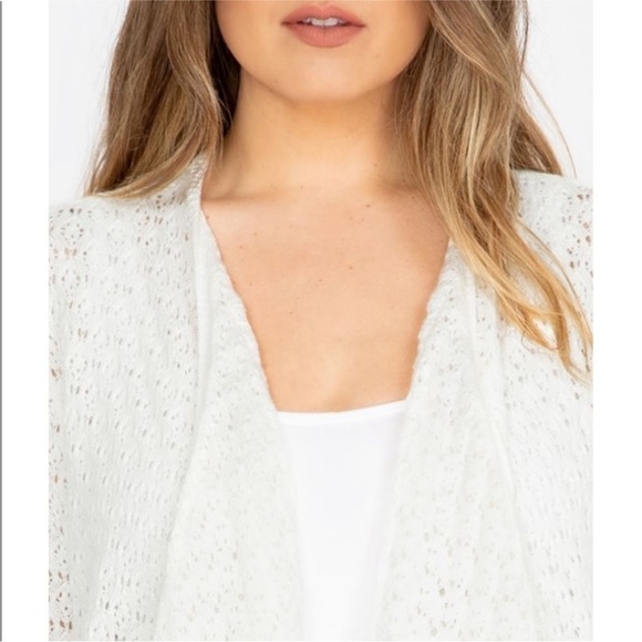 Johnny Was Selah Draped Cardigan White 100% Cotton Sz S - Picture 5 of 13